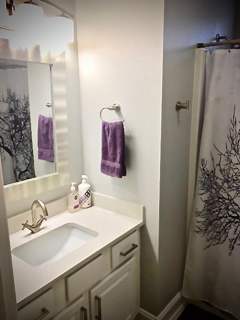 Full bath with custom quartz vanity - 104B Hillcrest Ave