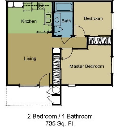 2BR/1BA - Vintage Terrace Senior Apartments