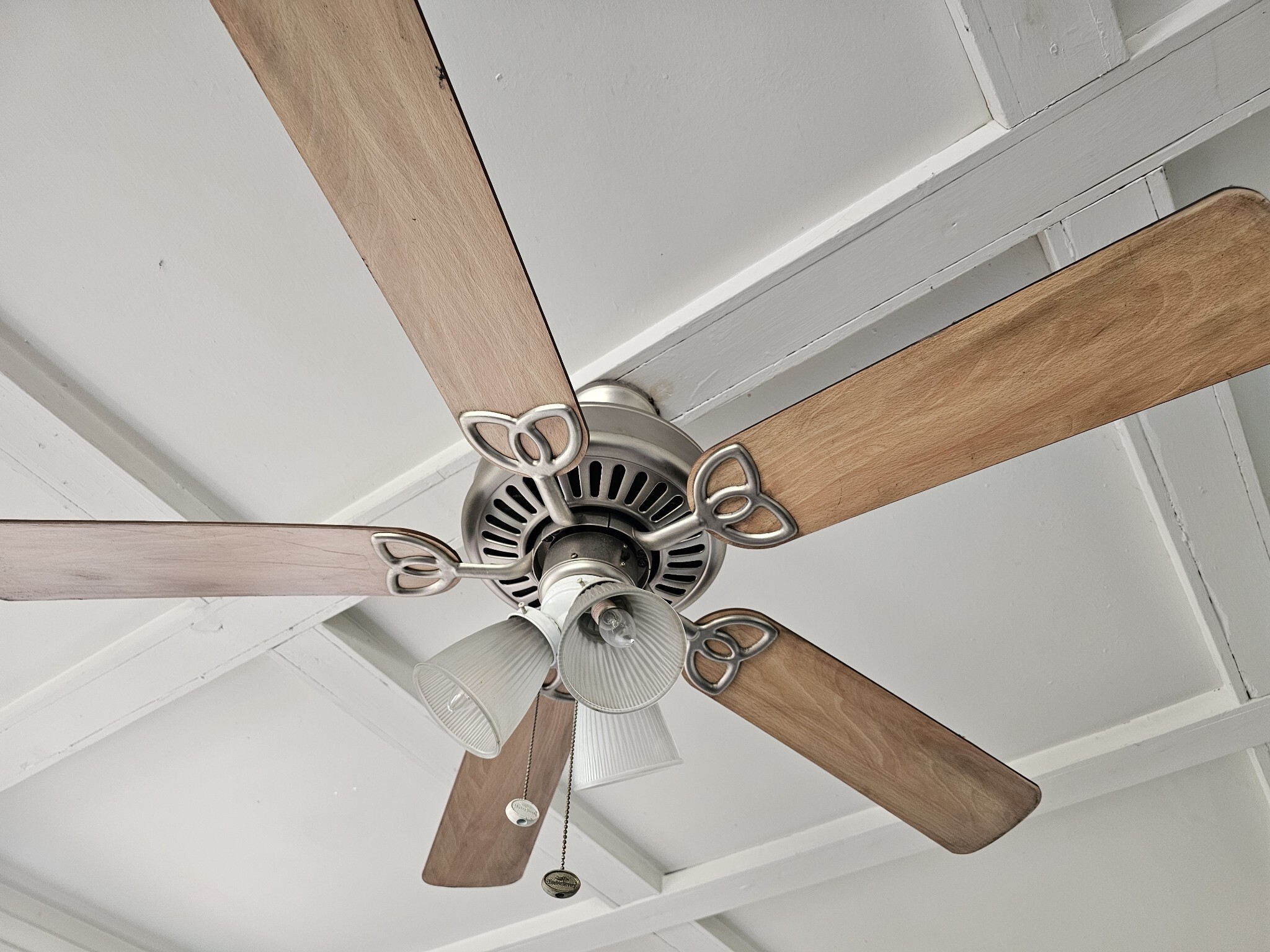 Fan and ceiling beams - 1302 W Bell St