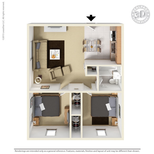 Two Bedroom - Main Place Apartments