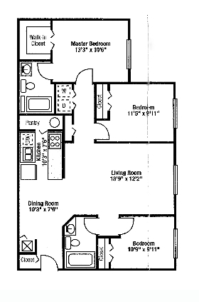 3BR/2BA - Southgate Apartments