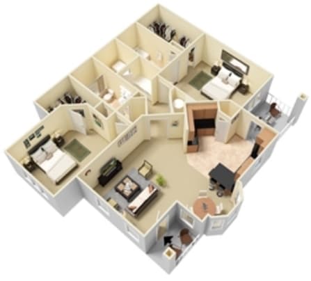 2BR/2BA - Houston Villas East & West