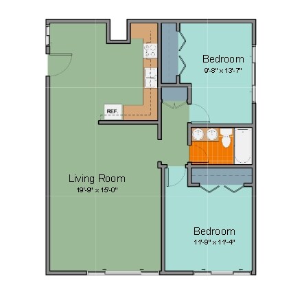 2BR/1BA - Berkshire Terrace