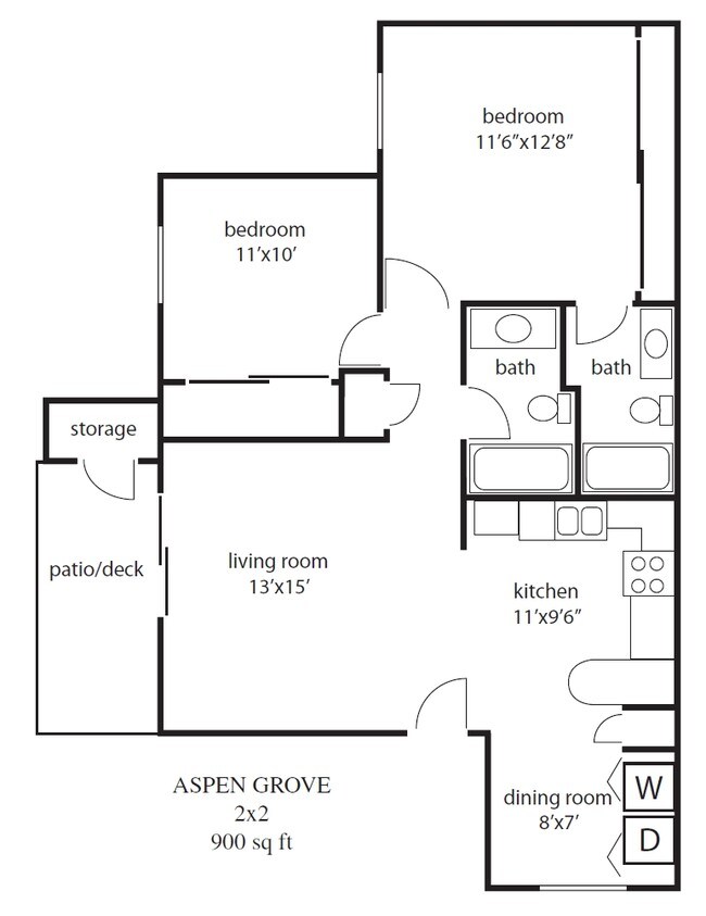 2BR/2BA - Aspen Grove Apartments