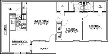 2BR/1.5BA - Princeton Arms North