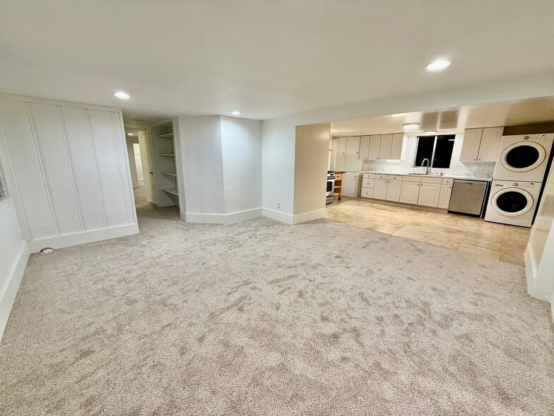 Open concept living room and kitchen - view from near the front door - 211 West End Ave
