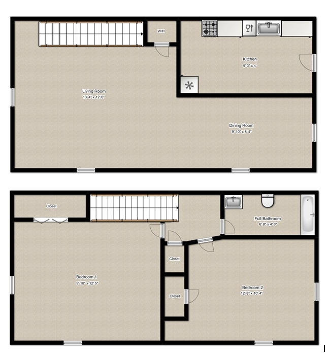 2 Bedroom Townhome - Murchison Apartments