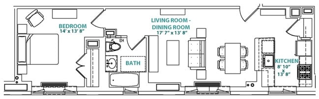 1BR/1BA - The Graduate Center Apartments