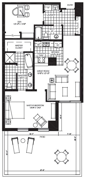 1BR/2BA - The Mark