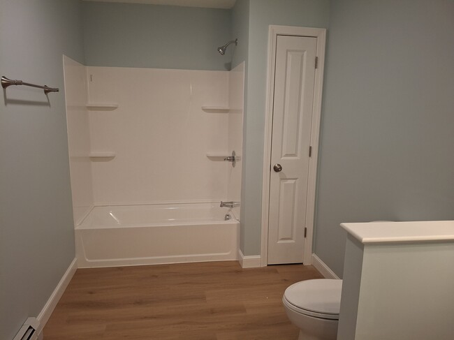 Tub with shower, linen closet - 103 Brook St