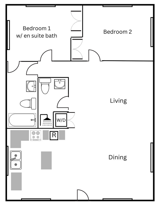 2 Bedroom Duplex - Rosedale Townhomes