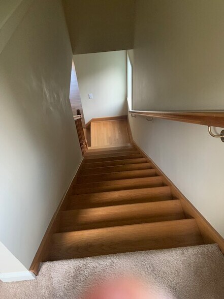 Staircase view from upstairs - 7117 Beach Dr SW
