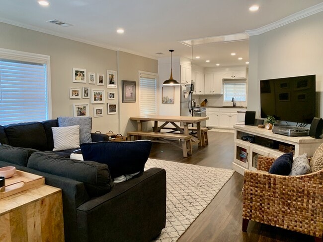 Living room facing dining and kitchen - 900 N El Molino Ave.