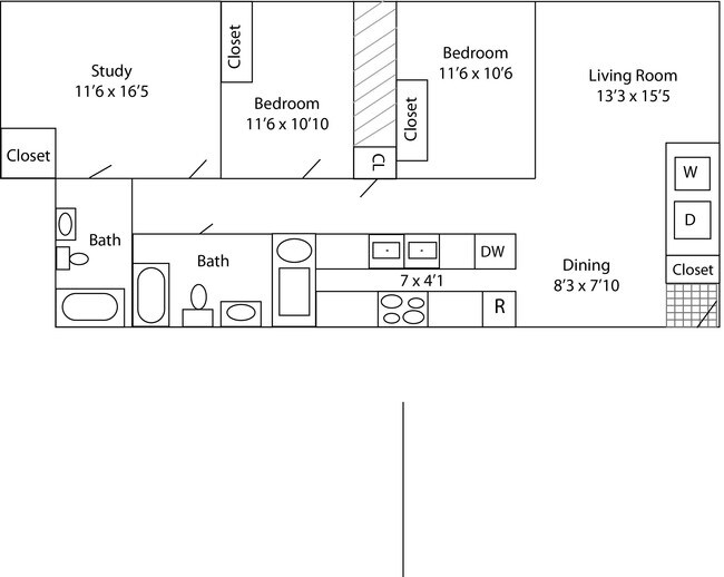 Two Bedroom Garden with Study - Sawmill Crossing