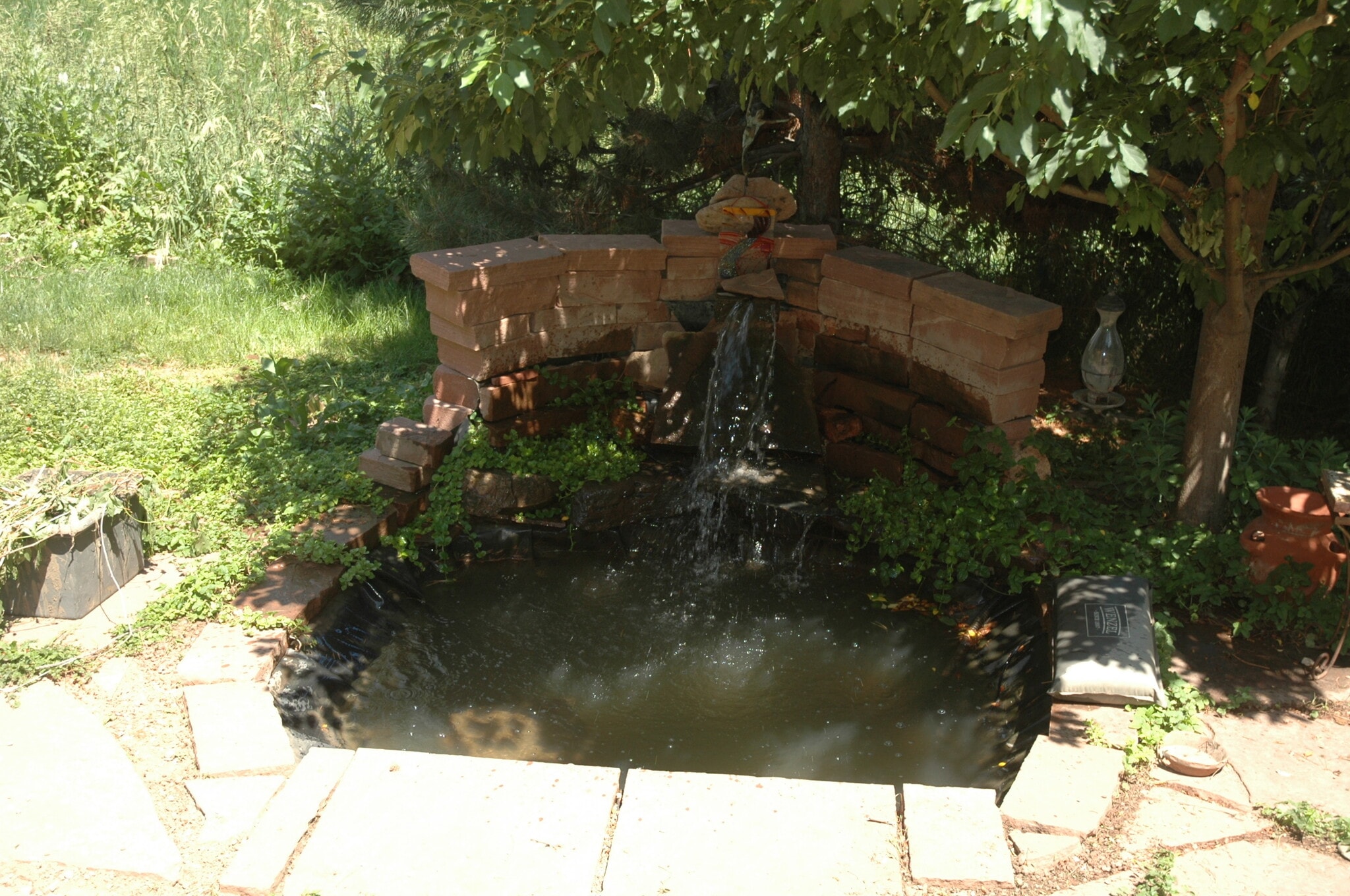 Fountain / pond in fenced backyard - 508 N Bermont St