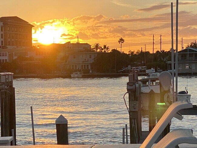 View of sunset from pool - 690 Island Way