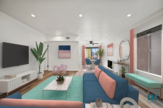 Open-Concept Living Room and Dining Room with a Fireplace - Dorothy Blaze by Wiseman