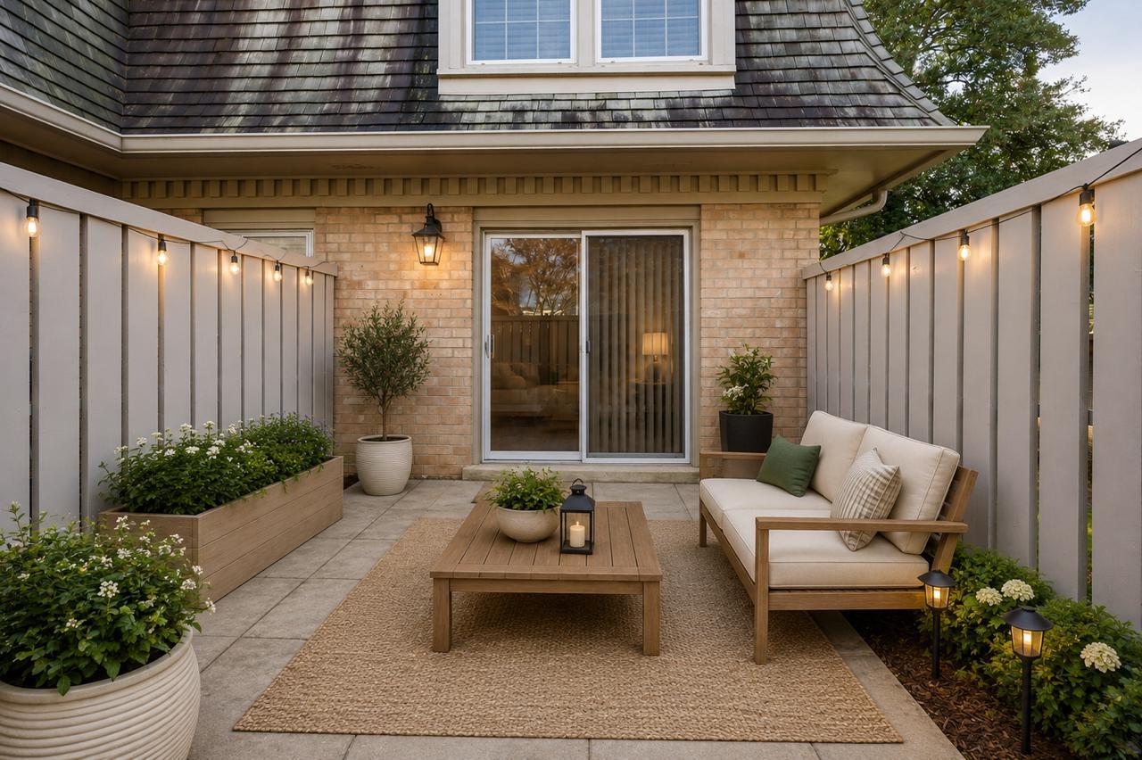 Private fenced patio offering a peaceful outdoor retreat, perfect for relaxing, dining, or entertain - 3000 Hillsboro Pike