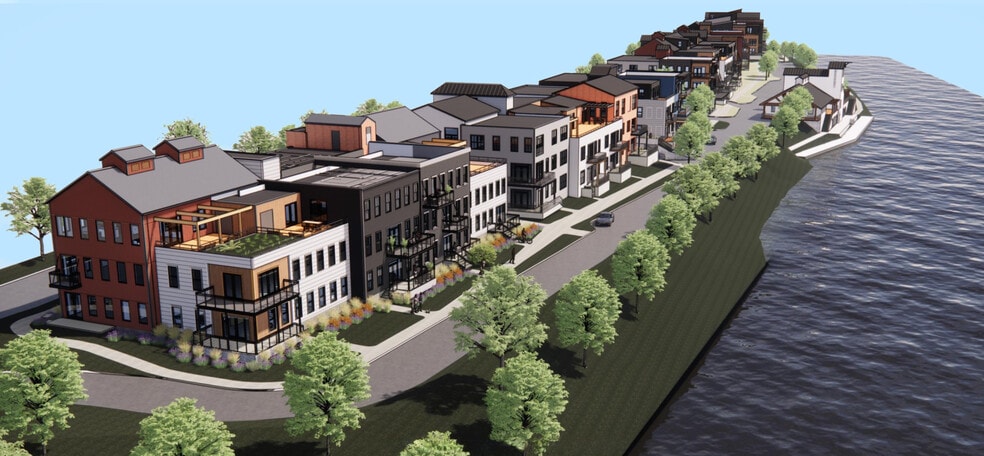Projected look of buildings from the Monroe Ave bridge - Westport Crossing