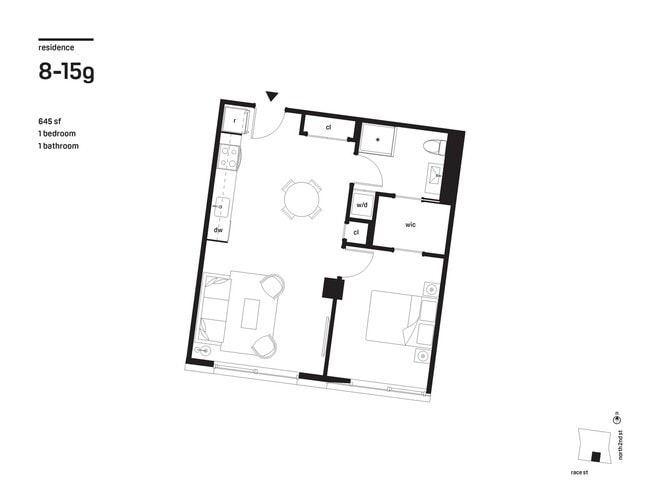 1 Bedroom 645 sq ft - Bridge