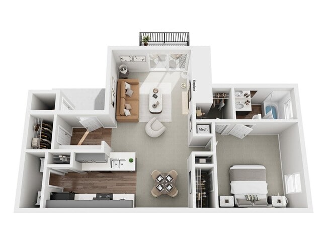 Bamboo | 1 Bed 1 Bath | 768 sq ft | Park at Midtown Apartments in Greensboro - Park at Midtown