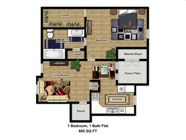 1BR/1BA - Scott Street Townhomes