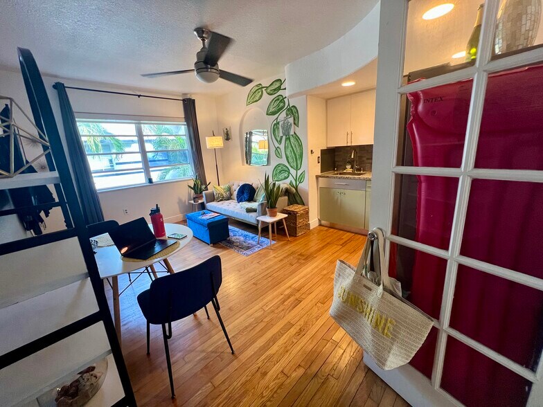 View of living area and kitchen from bedroom stoop - 901 Euclid Ave