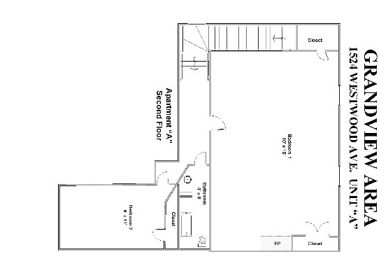 Upstairs layout - 1524 Westwood Ave