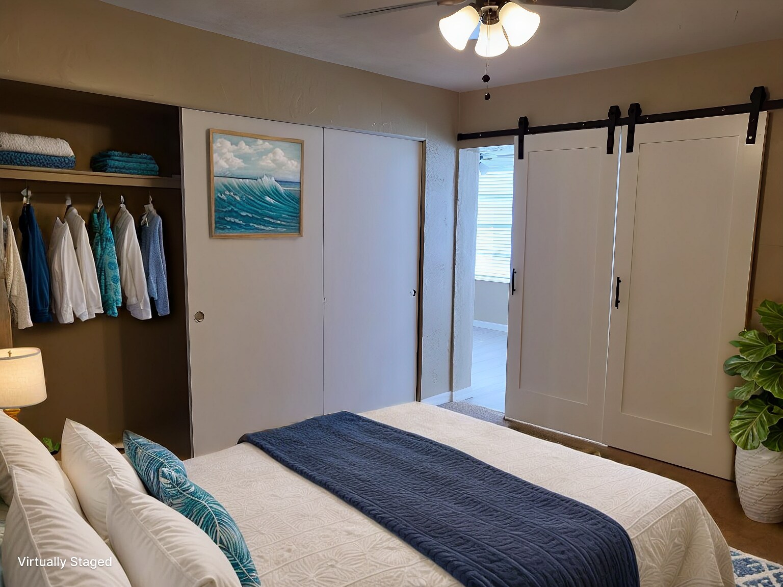 Master bedroom, virtually staged - 2451 Canadian Way