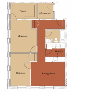 2BR/1BA - School Street Residences