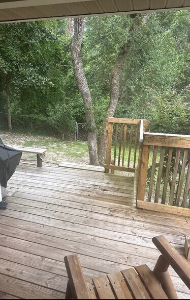 New exterior double porch in back yard - 109 Cedar Ridge Way