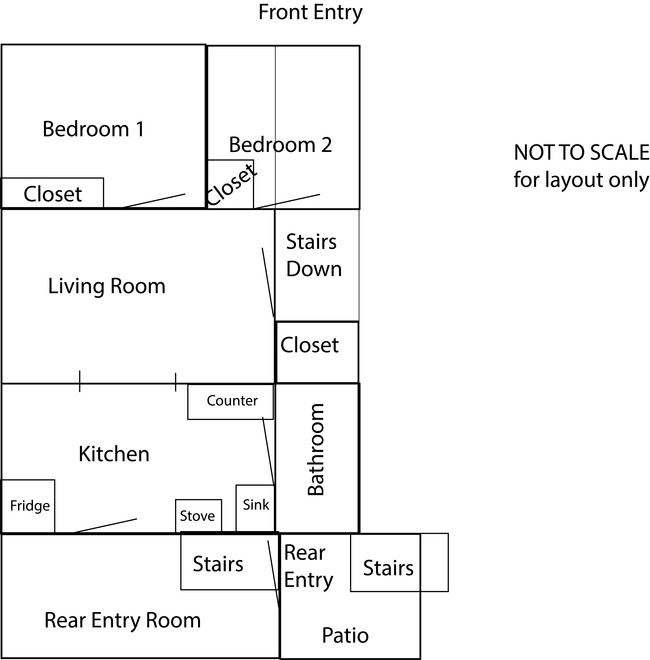 Layout, not to scale - 612 7th St SE