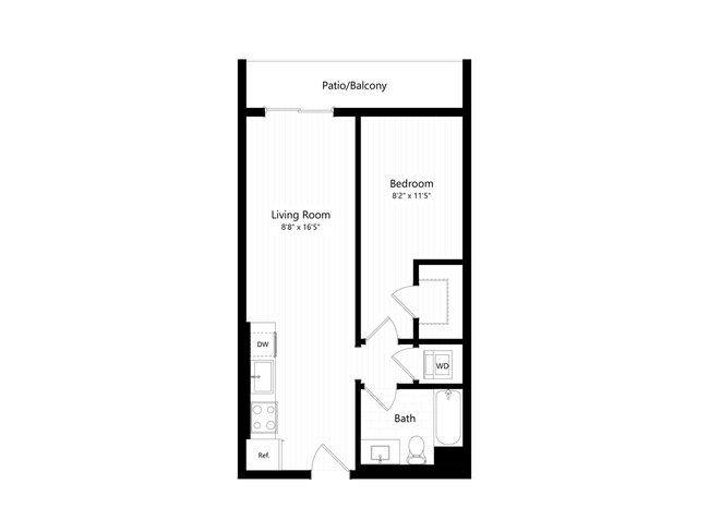F - 1x1 floor plan THE CHARLIE SM YALE - THE CHARLIE SM YALE