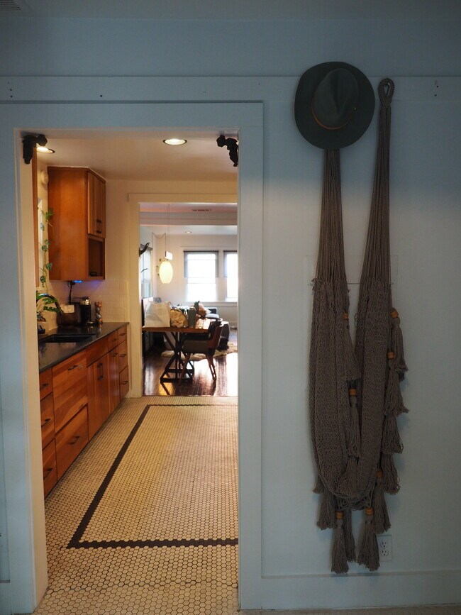 Laundry/Closet: View to kitchen - 1402 Eva St
