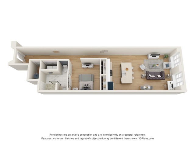 Iris Floor Plan (1x1) - Theatre Lofts