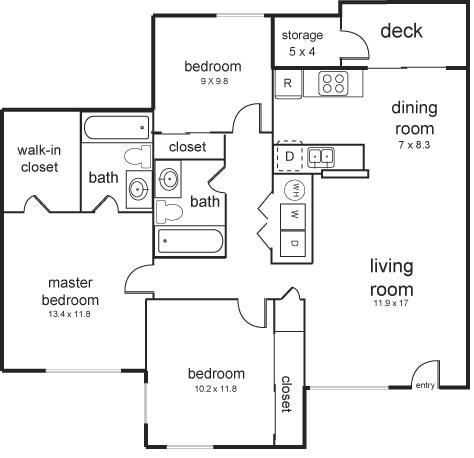 Floorplan - Berkshire Court Apartments