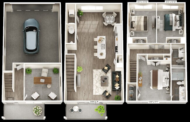 Three-Bedroom-Townhome-A-3BR-TH-A - The Flats at Laurel & Pine