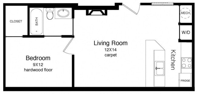 1 bedroom 1 bathroom - Shockoe Commons
