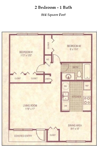 2BR/1BA - Jasmine Homes