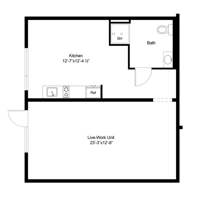 One Bedroom Floor Plan - Koz on Killingsworth