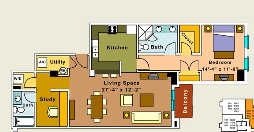 1BR/2BA - Station Square