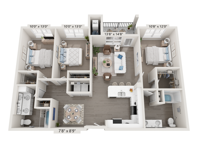 Floorplan - Attain at Chic's Beach (Haven Residences)