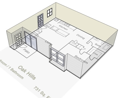 1BR/1BA - Oak Hills Apartments