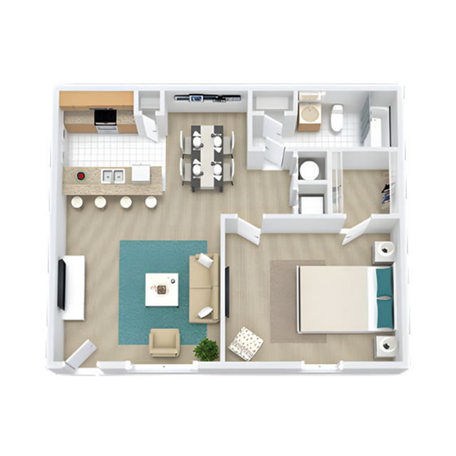 1x1 Cordova 600 sqft - Beach Club