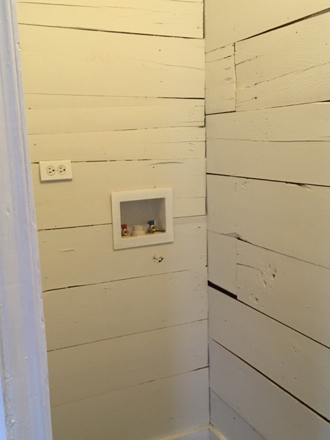 Utility room with original shiplap walls - 1133 W Lynwood Ave