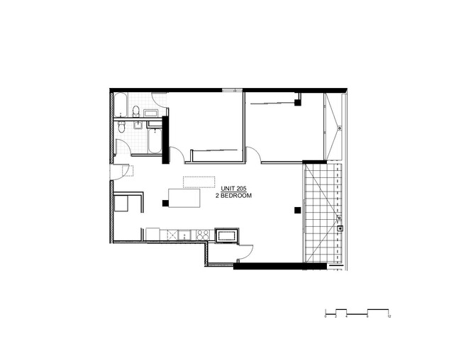 Two-Bedroom, Two-Bathroom 2D Floor Plan - The Fort