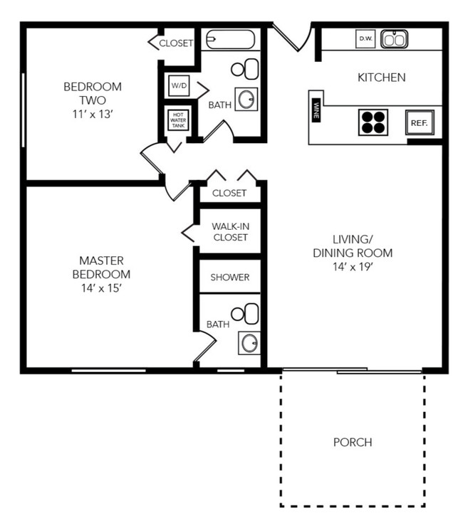 Floorplan - El Mar Apartments