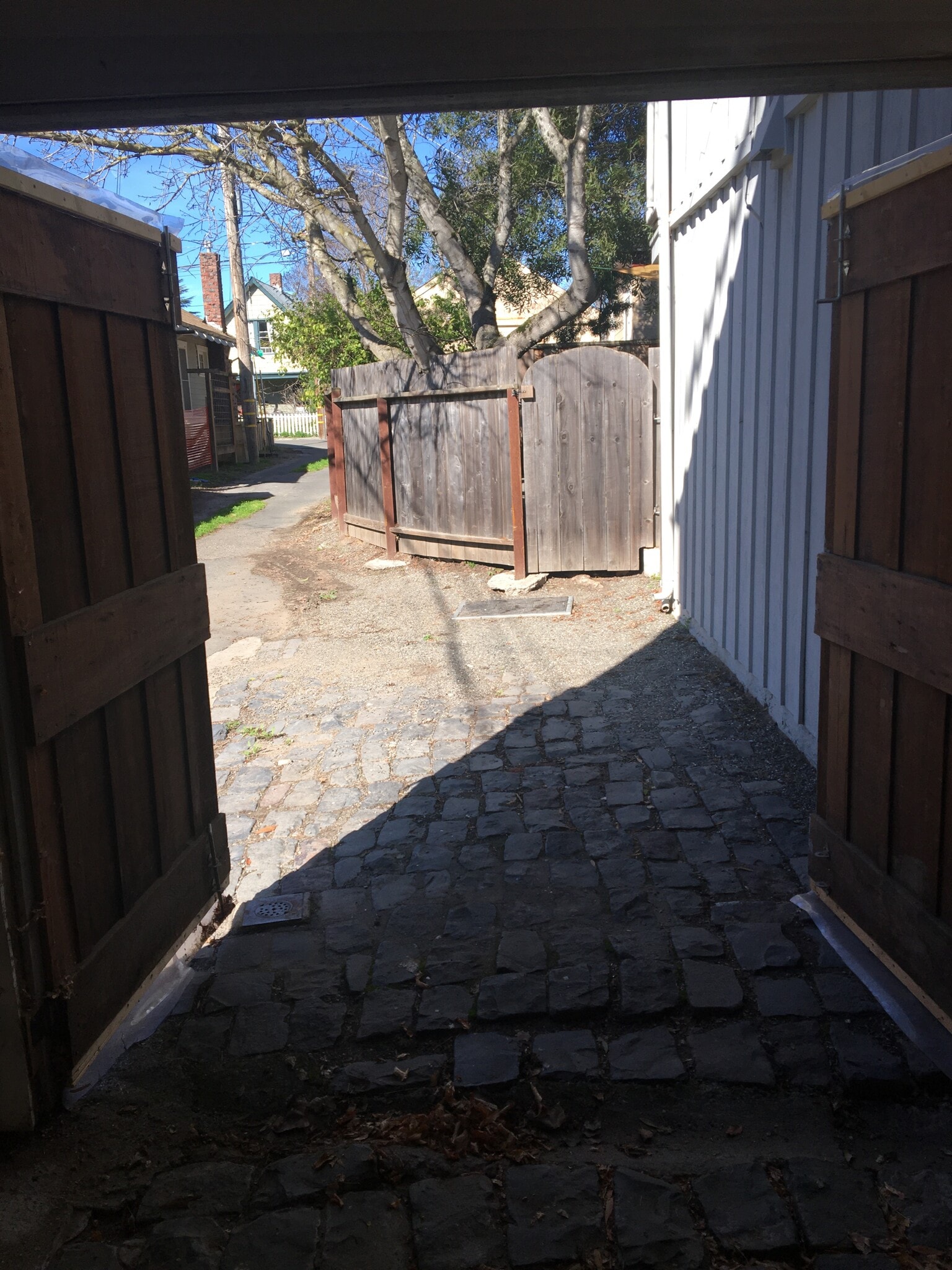driveway with view from within small garage - 251 Kentucky St