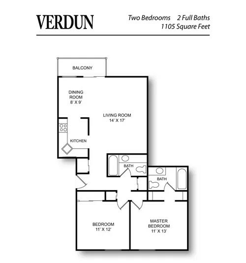 Chateau Floor Plan - Verdun 1105 sq. ft..jpg - Chateau in the Woods