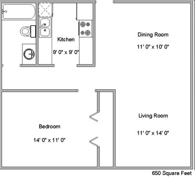 1BR/1BA - Bradbury Apartments